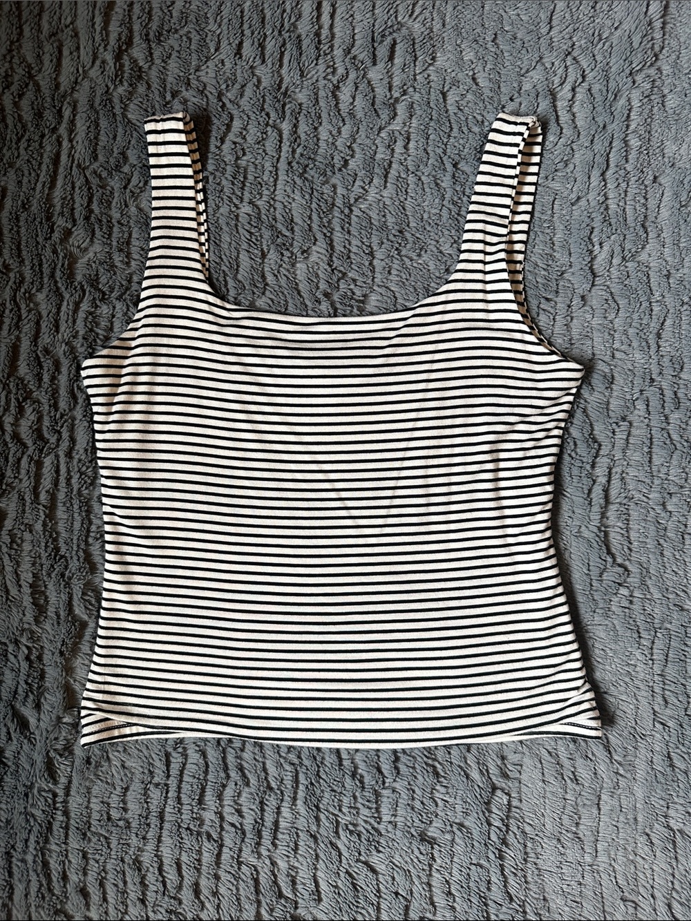 NWOT Wasabi + Mint Striped Square Neck Tank Top - Black & Cream